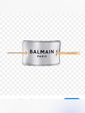 Balmain Silver Leather Logo Tag Bracelet with Gold Cord